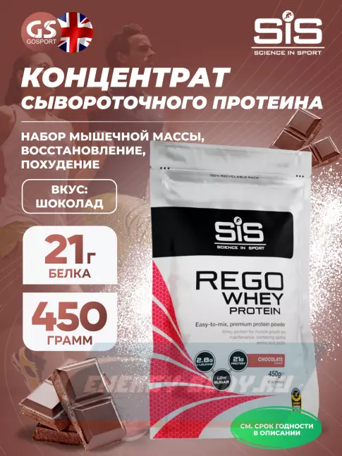 SCIENCE IN SPORT (SiS) REGO Whey Protein 450 г, Шоколад