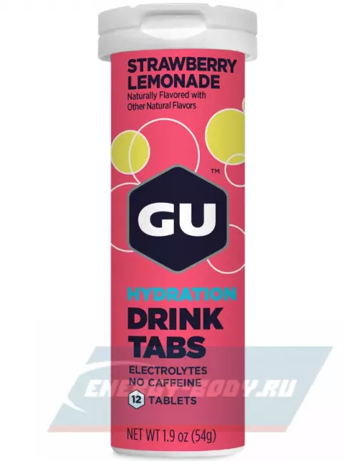 GU ENERGY GU HYDRATION DRINK TABS 2 x 12 таб, Клубничный лимонад