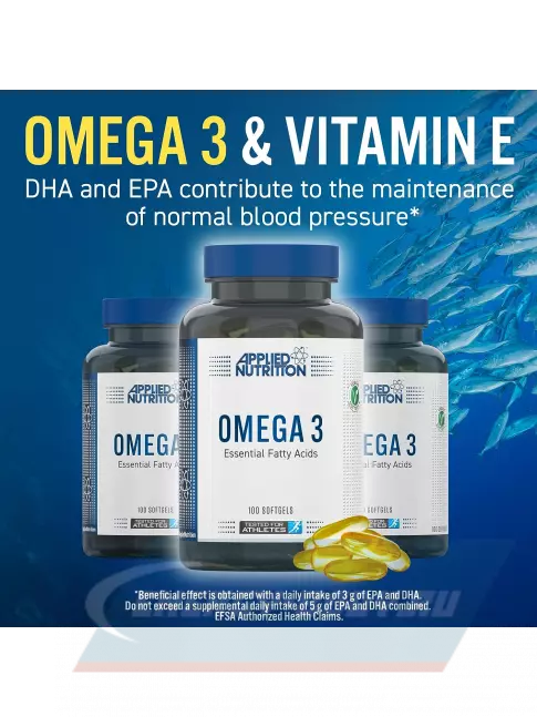 Omega 3 APPLIED NUTRITION Omega 3 Fish Oil 1000mg 100 мягких капсул