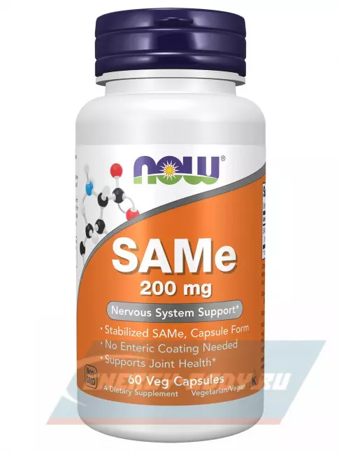 NOW FOODS Sam-E 200 mg 60 веган капсул NOW FOODS Sam-E 200 mg 60 веган капсул