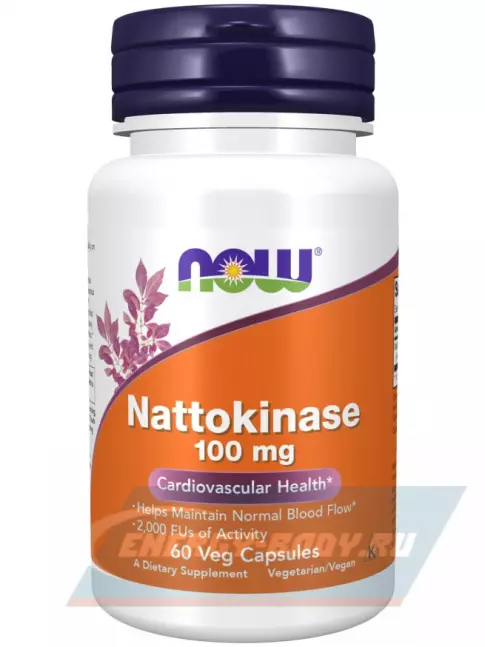 NOW FOODS Nattokinase 100 mg 60 веган капсул NOW FOODS Nattokinase 100 mg 60 веган капсул