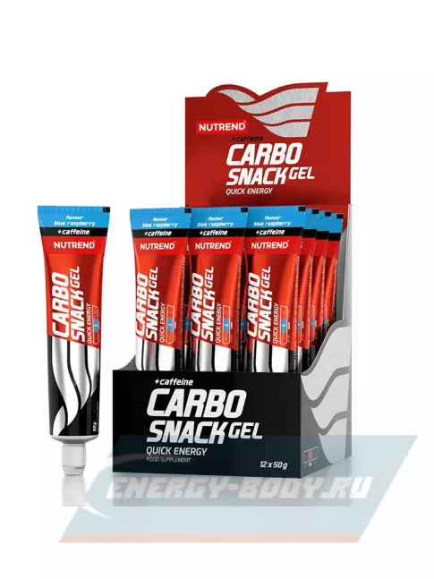 Энергетический гель NUTREND Carbosnack 60mg caffeine туба 12 шт x 50 г, Голубая малина