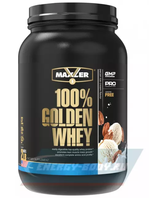  MAXLER 100% Golden Whey 907 г, Мороженое с Пеканским орехом