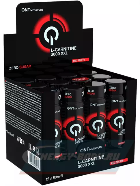 L-Карнитин QNT L-CARNITINE 3000 XXL 12 x 80 мл, Красные фрукты