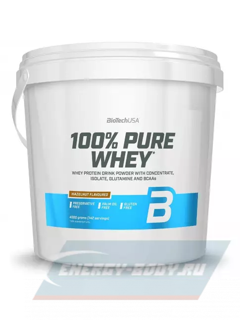  BioTechUSA 100% Pure Whey 4000 г, Лесной орех