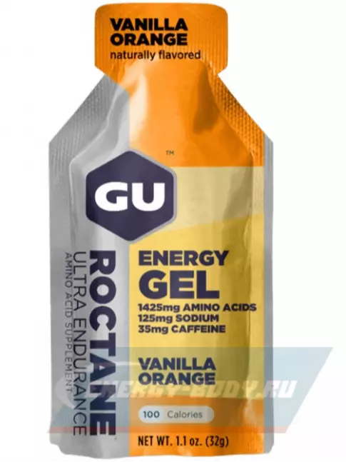 Энергетический гель GU ENERGY GU ROCTANE Energy Gel 35mg caffeine 3 x 32 г, Ваниль-Апельсин