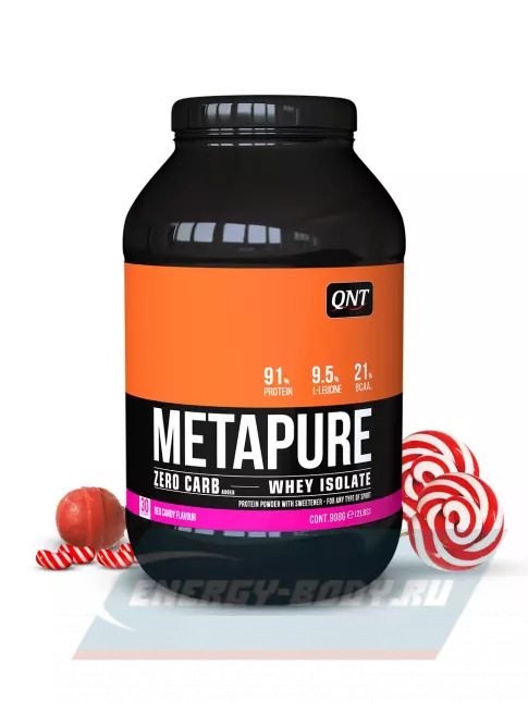 QNT METAPURE ZERO CARB 908 г, Красная конфета