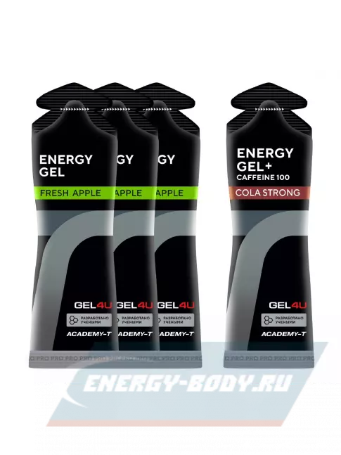 Энергетический гель GEL4U Energy Gel MIX 4 x 60 г, Яблоко, Кола №2