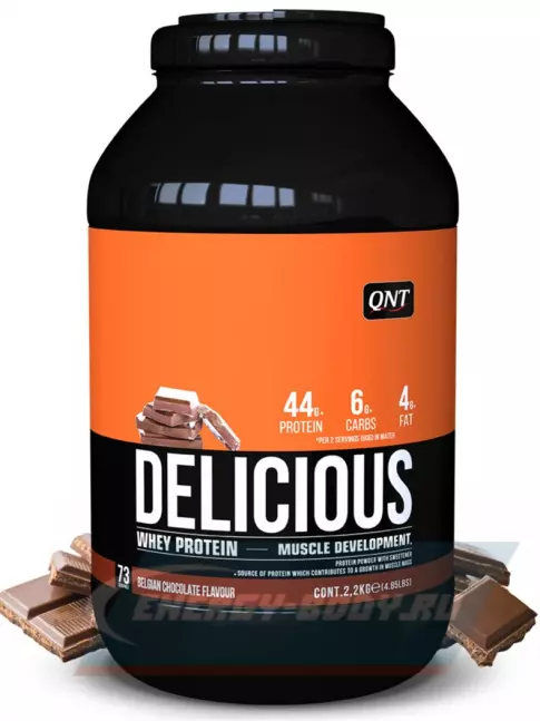  QNT DELICIOUS WHEY PROTEIN POWDER 2200 г, Бельгийский шоколад