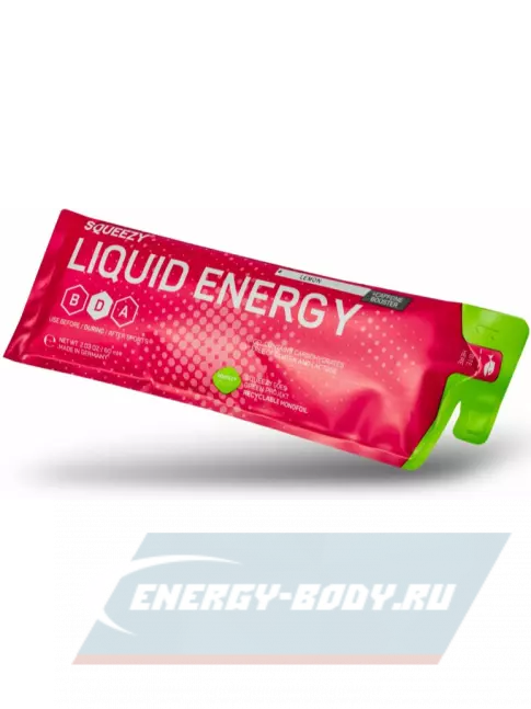 Энергетический гель SQUEEZY SUPER DRINK GEL 60mg caffeine 60 мл, Лимон+Кофеин