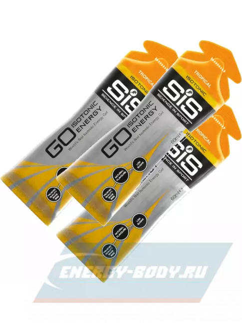 Энергетический гель SCIENCE IN SPORT (SiS) GO Isotonic Energy Gels 3 x 60 мл, Тропик