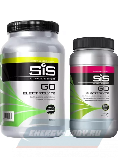  SCIENCE IN SPORT (SiS) GO Electrolyte Powder 1x500 г, 1x1600 г, Лимон-Лайм, Малина