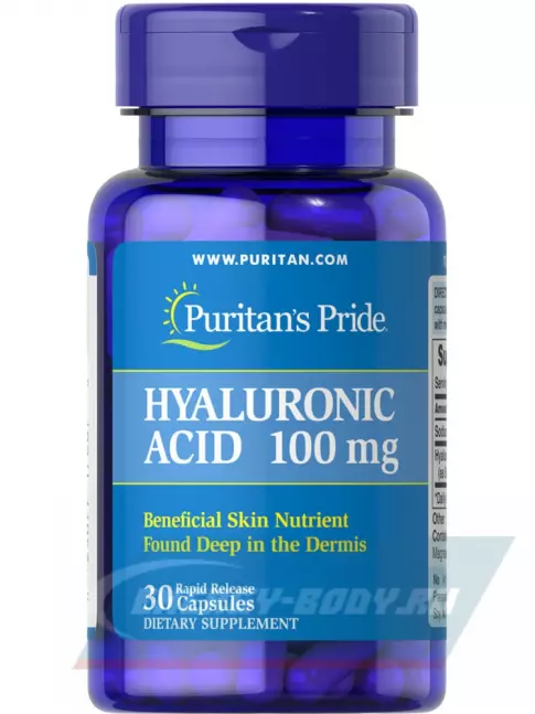 Суставы, связки Puritan's Pride Hyaluronic Acid 100 mg 30 капсул
