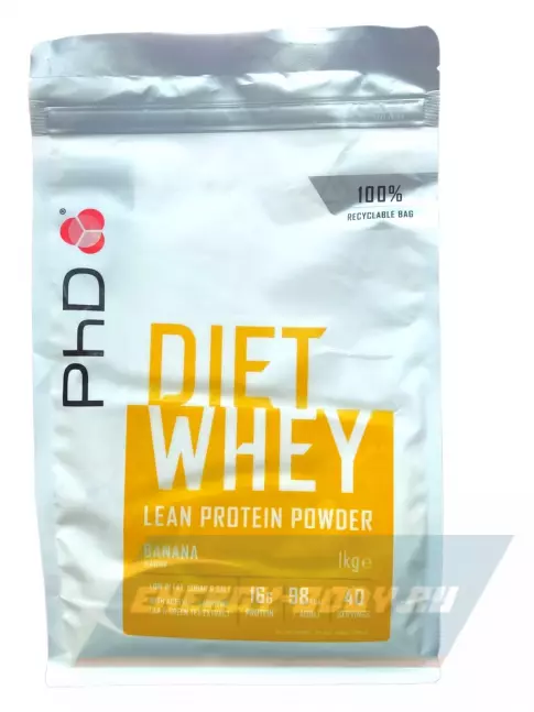  PhD Nutrition Diet Whey Lean protein Powder 1000 г, Банан