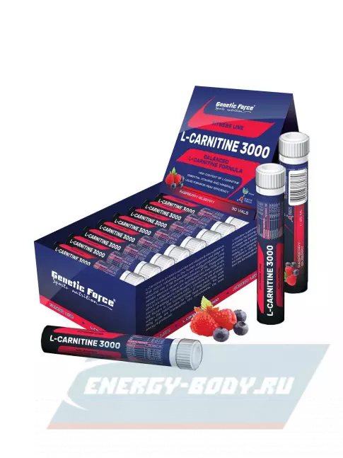 L-Карнитин GENETIC FORCE L-CARNITINE 3000 30 шотов, Малина-Черника