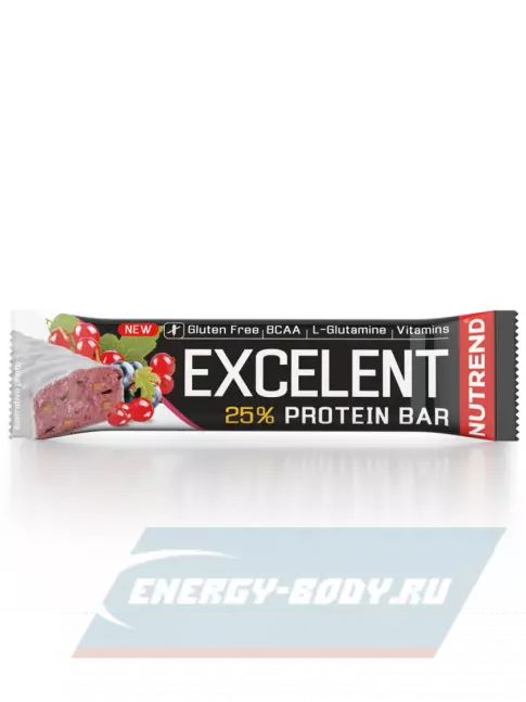 Батончик протеиновый NUTREND Excelent Protein Bar 85 г, Черная смородина-Клюква