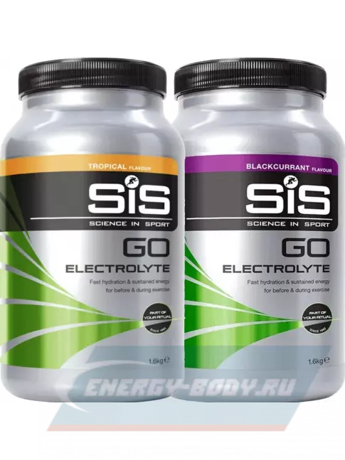  SCIENCE IN SPORT (SiS) GO Electrolyte Powder 2 x 1600 г, Тропические фрукты, Черная смородина