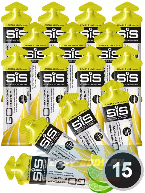 Энергетический гель SCIENCE IN SPORT (SiS) GO Isotonic Energy Gels 15 x 60 мл, Лимон-Лайм