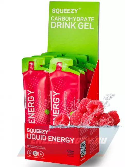 Энергетический гель SQUEEZY DRINK GEL no caffeine 12 x 60 мл, Малина