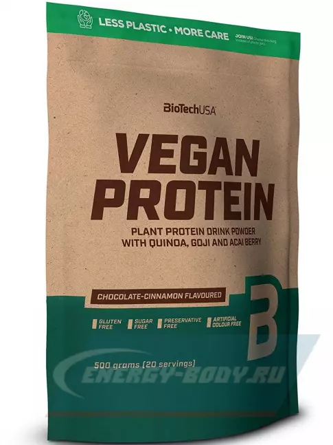  BioTechUSA Vegan Protein 500 г, Шоколад-корица