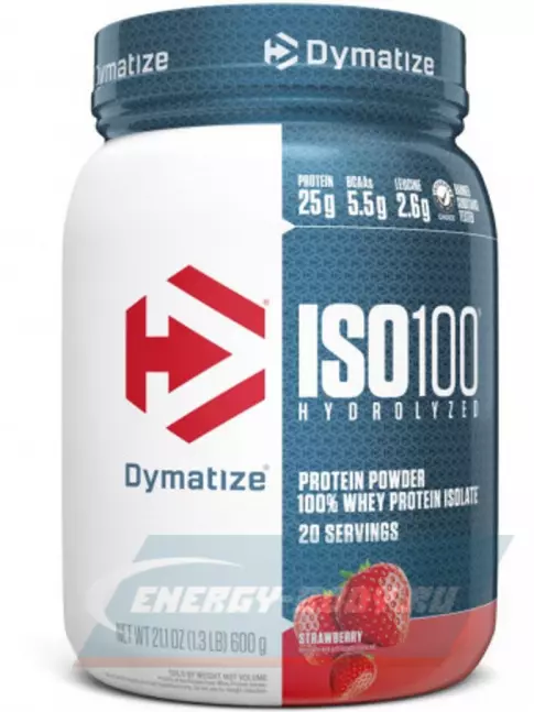  Dymatize ISO100 Hydrolyzed 610 г, Клубника