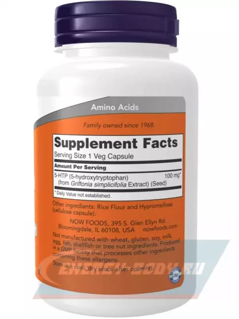  NOW FOODS 5-HTP 100 mg 120 веган капсул