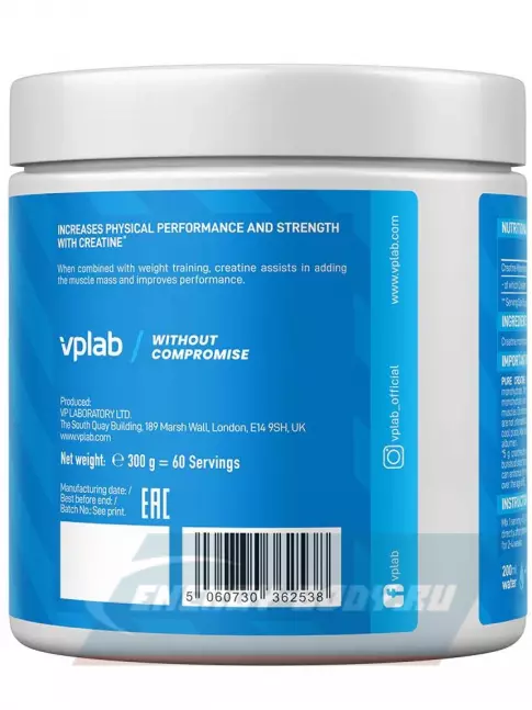 VP Laboratory Pure Creatine Monohydrate 300 г