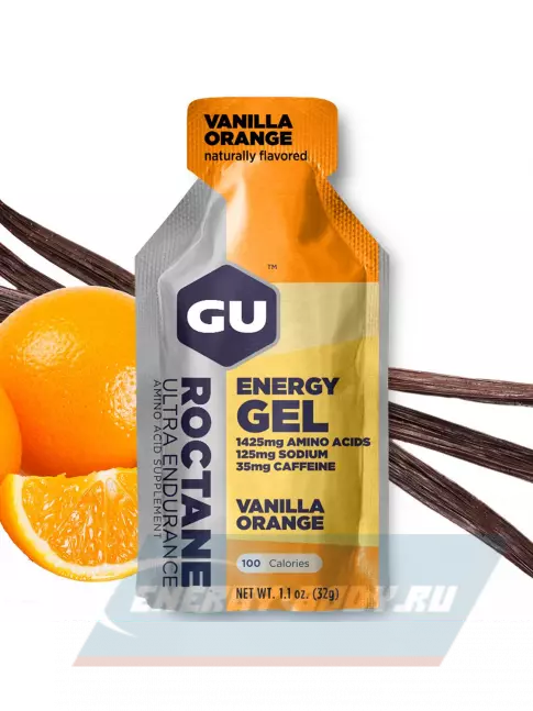 Энергетический гель GU ENERGY GU ROCTANE Energy Gel 35mg caffeine 3 x 32 г, Ваниль-Апельсин