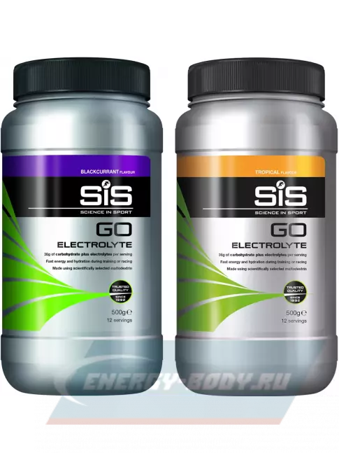  SCIENCE IN SPORT (SiS) GO Electrolyte Powder 2 x 500 г, Черная смородина, Тропические фрукты