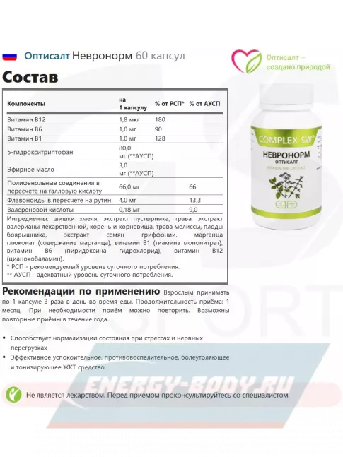  Оптисалт Невронорм 60 капсул