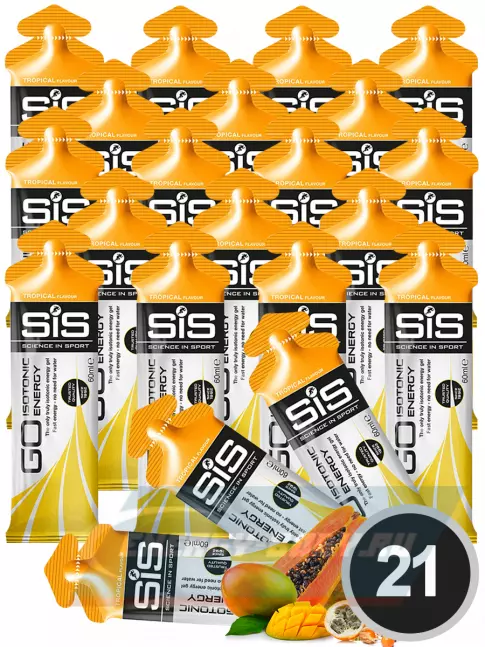 Энергетический гель SCIENCE IN SPORT (SiS) GO Isotonic Energy Gels 21 x 60 мл, Тропик