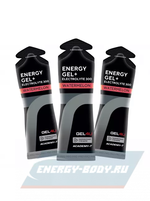 Энергетический гель GEL4U Energy GEL + Electrolyte 300 3 x 60 г, Арбуз