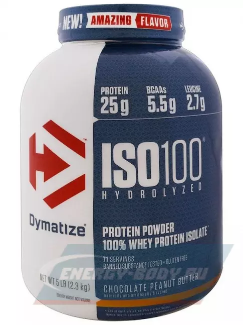  Dymatize ISO100 Hydrolyzed 2300 г, Шоколадовое арахисовое масло