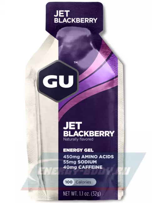Энергетический гель GU ENERGY GU Original Energy Gel 40mg caffeine 32 г, Ежевика Джет