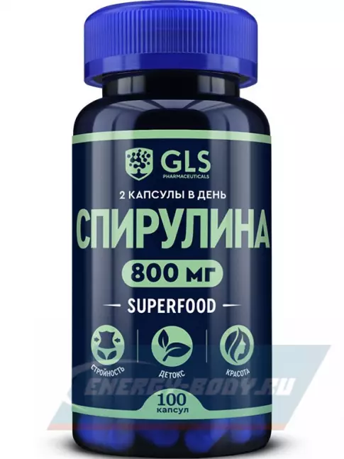  GLS pharmaceuticals Спирулина 800 мг (Суперфуд) 100 капсул