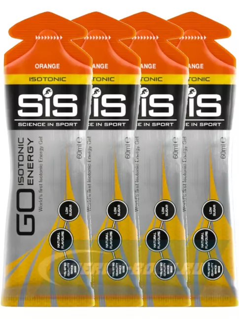 Энергетический гель SCIENCE IN SPORT (SiS) GO Isotonic Energy Gels 4 x 60 мл, Апельсин