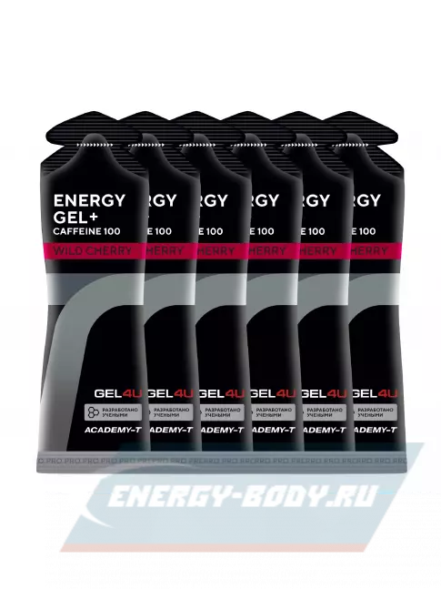 Энергетический гель GEL4U Energy GEL + Caffeine 100 6 x 60 г, Вишня