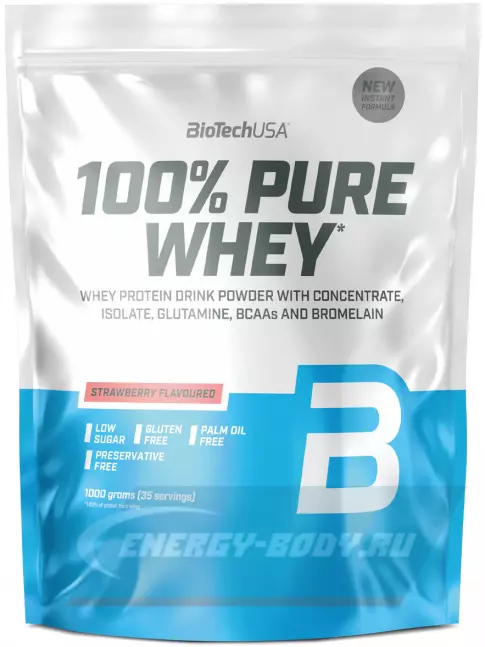  BioTechUSA 100% Pure Whey 1000 г, Клубника