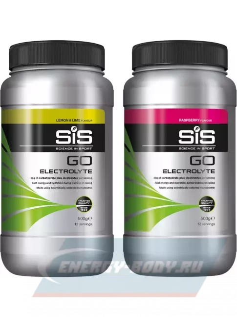  SCIENCE IN SPORT (SiS) GO Electrolyte Powder 2 x 500 г, Лимон-лайм, Малина