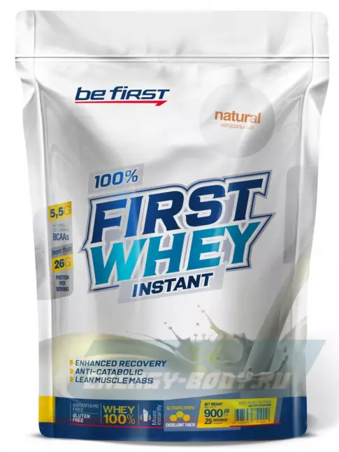  Be First First Whey protein (сывороточный протеин) 900 г + шейкер, Натуральный