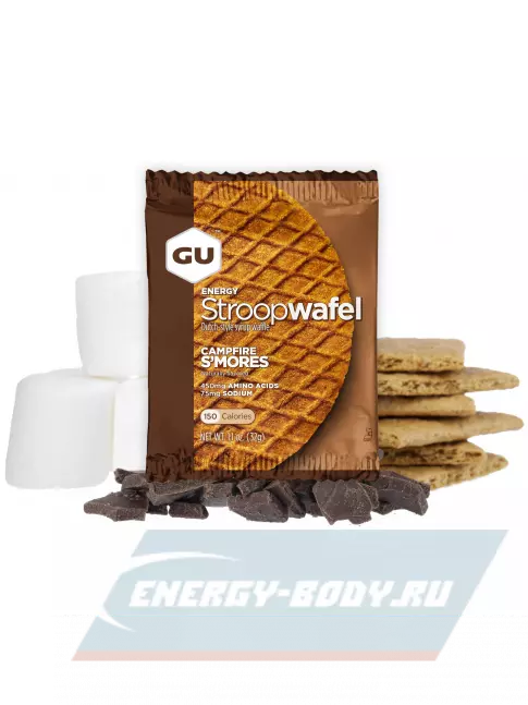 Батончик энергетический GU ENERGY GU ENERGY STROOPWAFEL no caffeine 4 x 32 г, Воздушное печенье