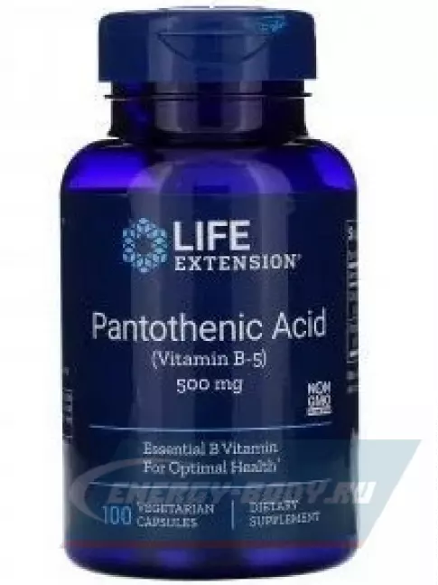  Life Extension Pantothenic Acid 500 mg 100 вегетарианских капсул