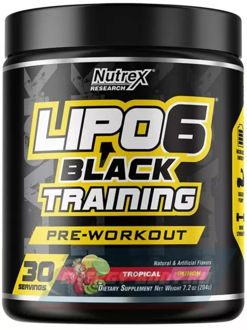  NUTREX Lipo 6 Black Training 195 г, Тропический пунш