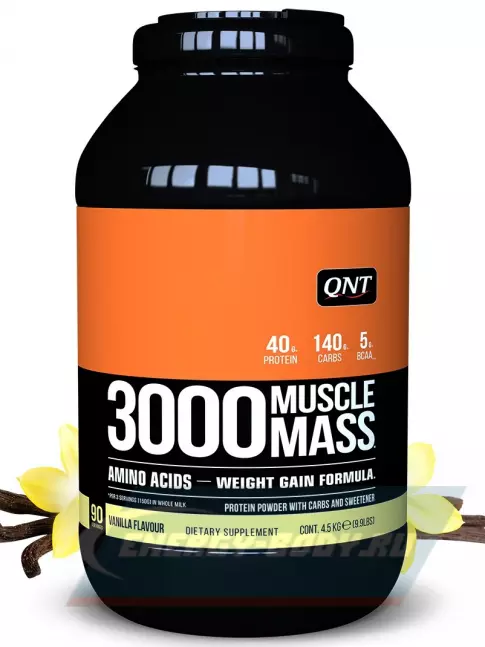 Гейнер QNT MUSCLE MASS 3000 4500 г, Ваниль