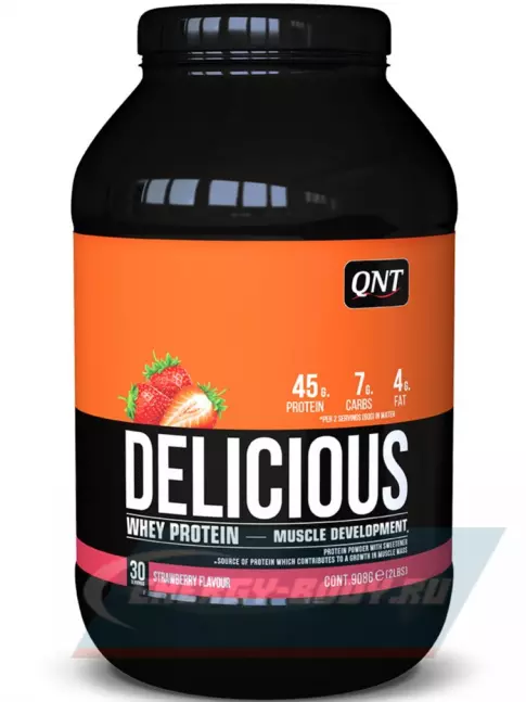  QNT DELICIOUS WHEY PROTEIN POWDER 908 г, Клубника