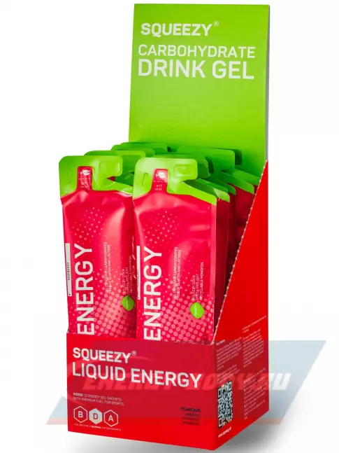 Энергетический гель SQUEEZY DRINK GEL no caffeine 12 x 60 мл, Малина