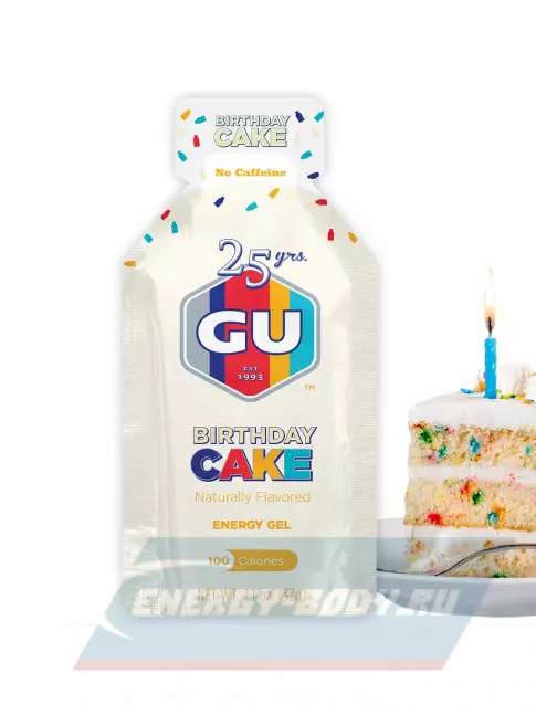 Энергетический гель GU ENERGY GU Original Energy Gel no caffeine 4 x 32 г, Праздничный торт