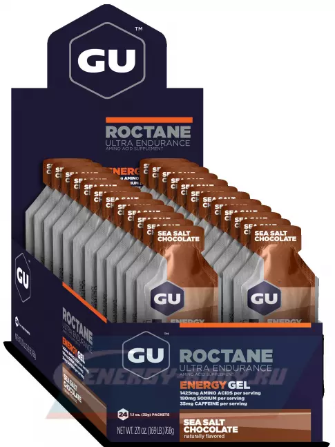 Энергетический гель GU ENERGY GU ROCTANE Energy Gel 35mg caffeine 24 x 32 г, Шоколад-Морская соль