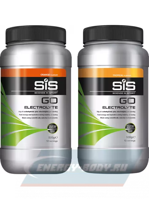  SCIENCE IN SPORT (SiS) GO Electrolyte Powder 2 x 500 г, Апельсин, Тропические фрукты