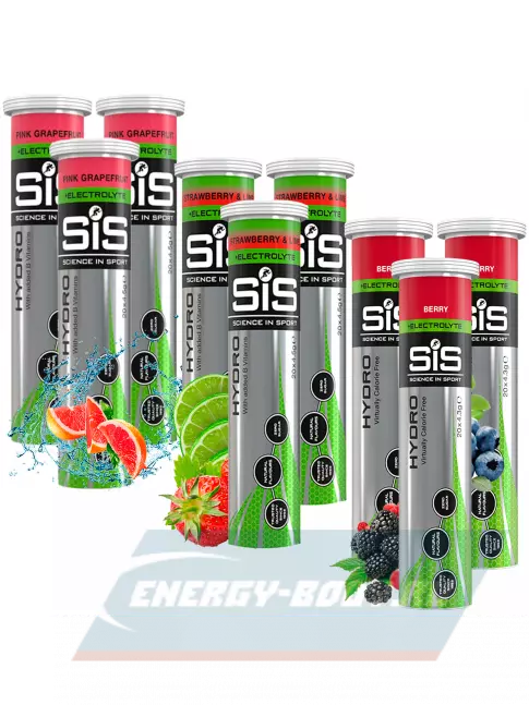  SCIENCE IN SPORT (SiS) GO Hydro Tablet 20s_3 9 x 20 таблеток, Розовый грейпфрут, Клубника - Лайм, Ягоды